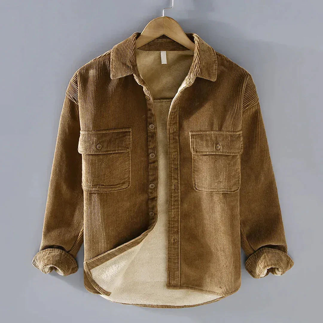 Levoire | Chemise En Velours Côtele Intemporel Hommes Khaki