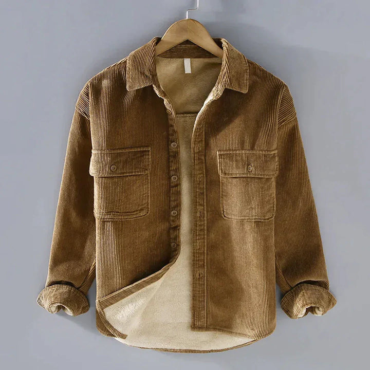 Levoire | Chemise En Velours Côtele Intemporel Hommes Khaki