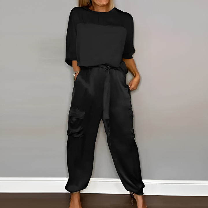 Levoire | Élégante Styl 2 Pièce Dames Ensemble Noir