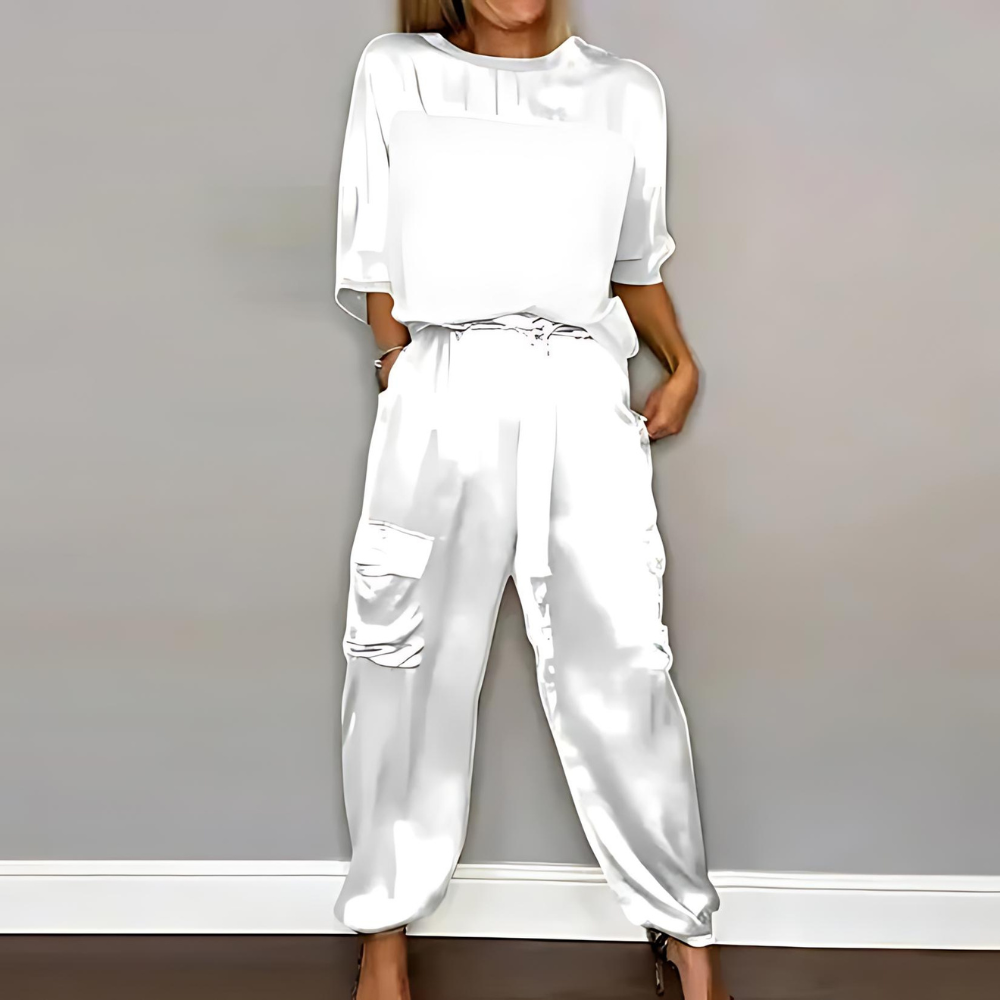 Levoire | Élégante Styl 2 Pièce Dames Ensemble Blanc