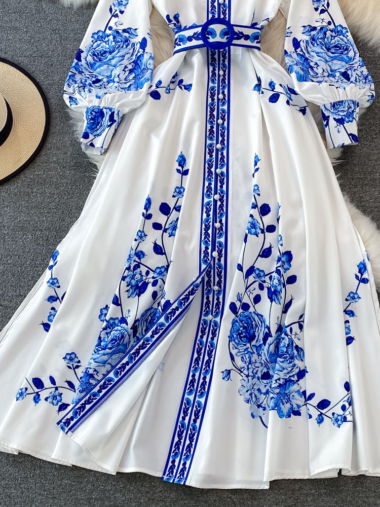 Levoire | Robe Maxi Vintage Avec Motif Floral Pour Femmes