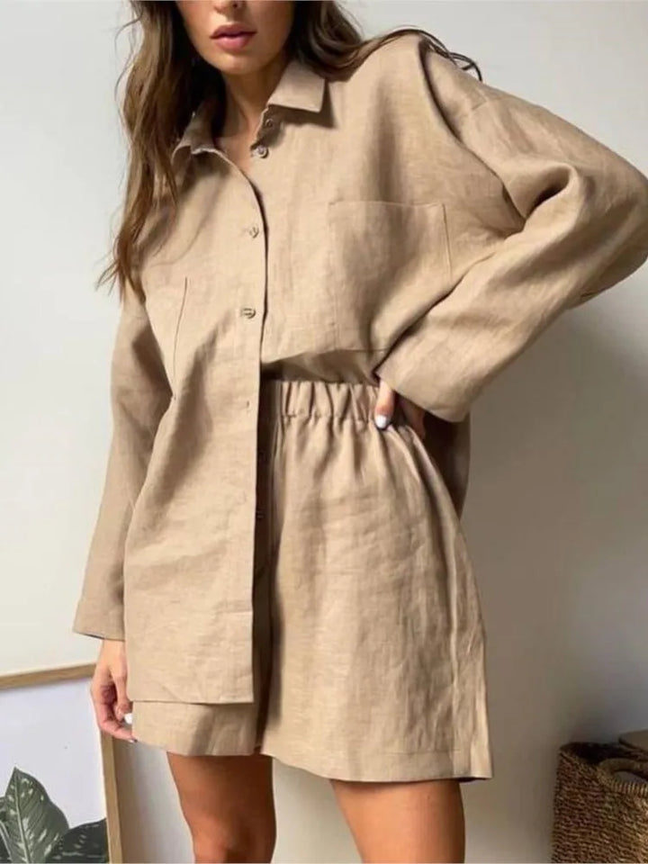 Levoire | Délicieuse Tenue En Coton Lin Brun clair