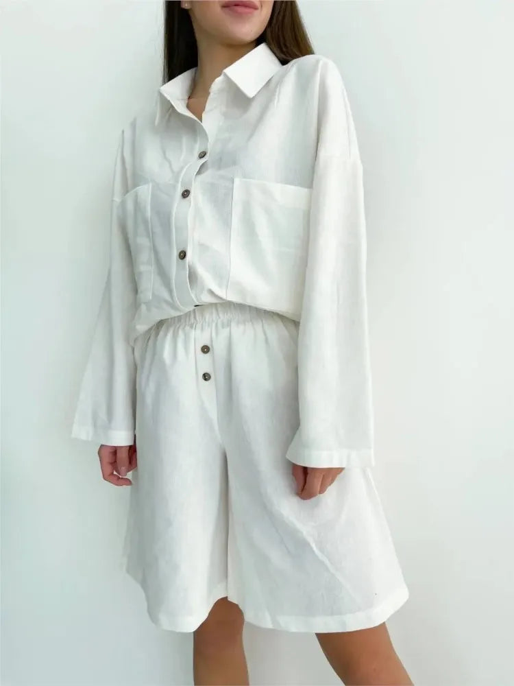 Levoire | Délicieuse Tenue En Coton Lin Blanc