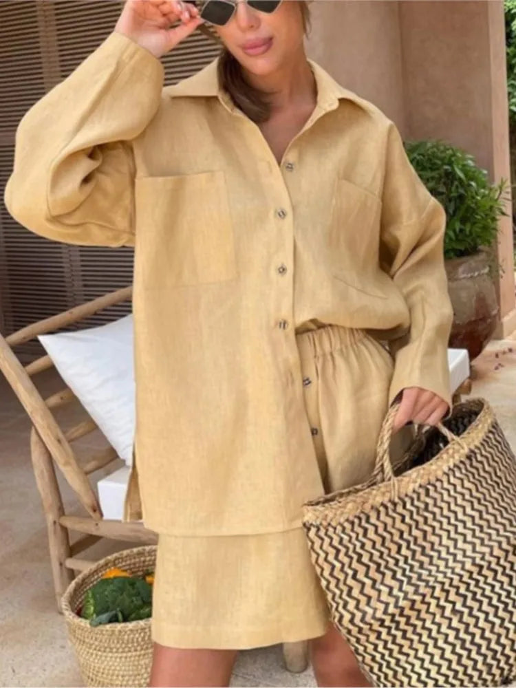 Levoire | Délicieuse Tenue En Coton Lin Khaki