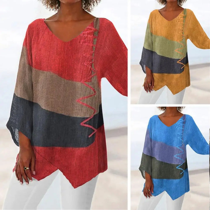 Levoire | Blouse À Encolure En V Avec Manches Longues Et Fentes