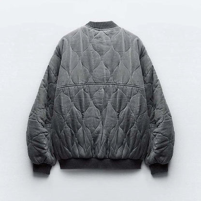 Levoire - Bomber jacket grise décontractée pour femmes