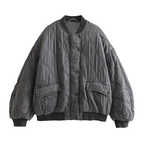 Levoire | Grise Modèle Détendu Bomber Jacket