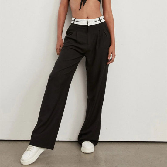 Levoire | Mode Pantalon Droit Taille Haute Noir