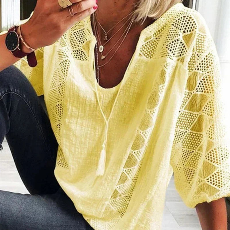 Levoire | T-Shirt V À Col En V Jaune