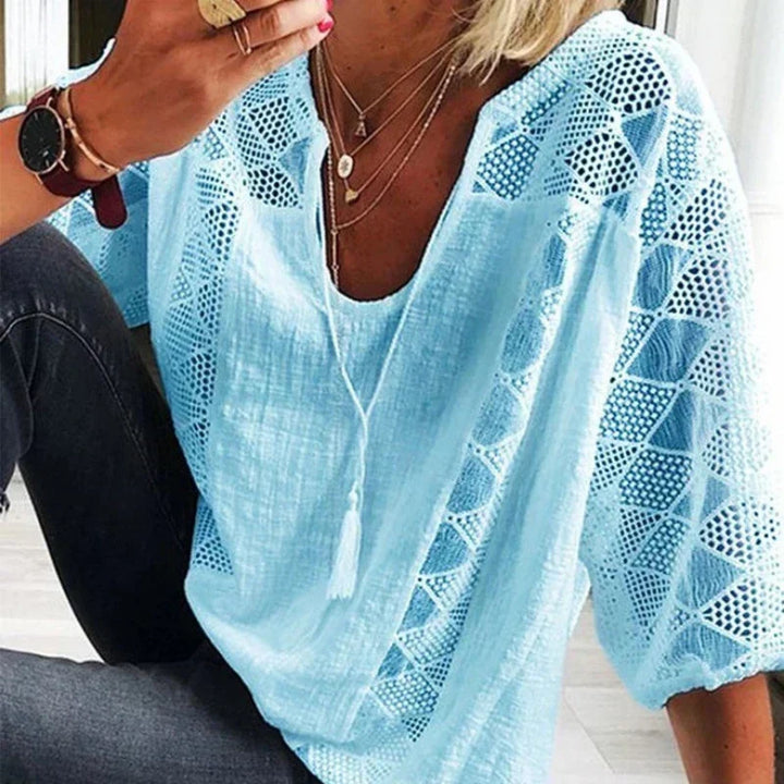 Levoire | T-Shirt V À Col En V Bleu clair