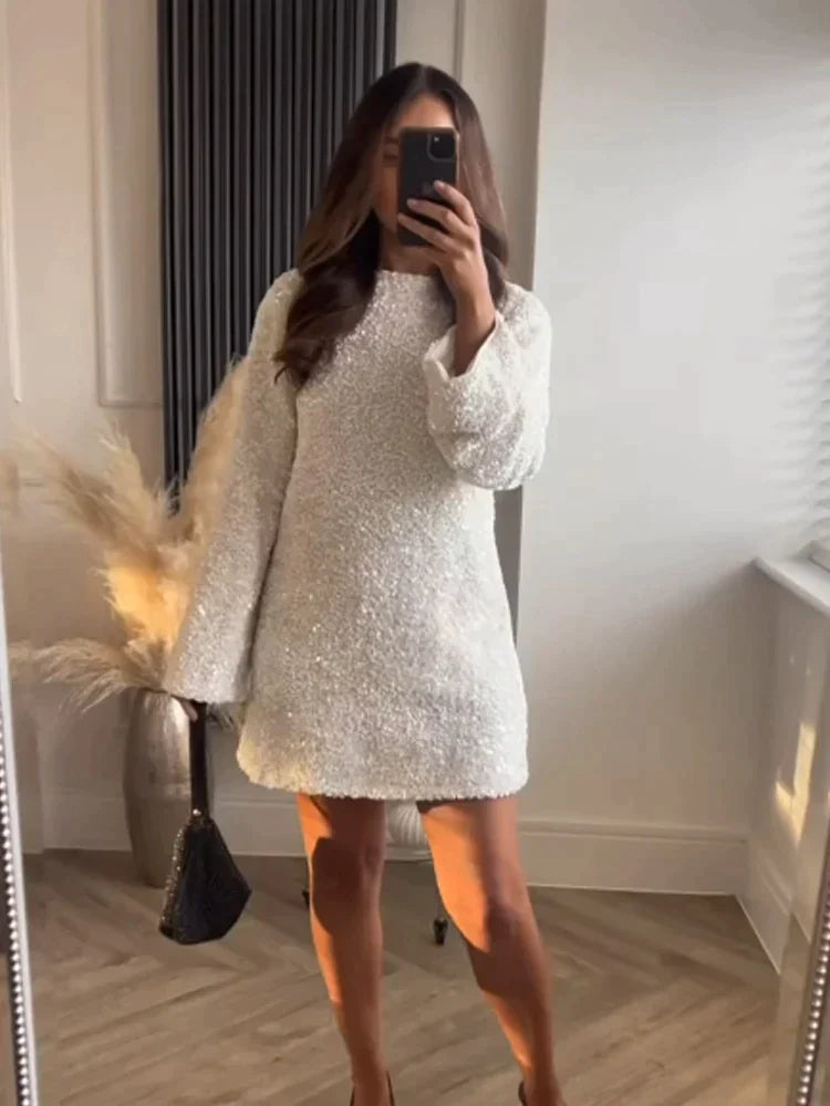 Levoire | ROBE PAILETTE Blanc