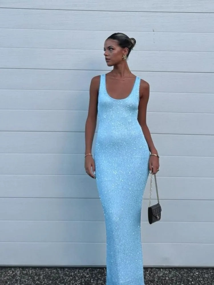 Levoire | Robe Maxi Dos Nageur En Tricot