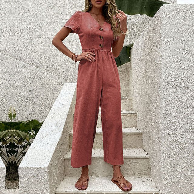 Levoire | Combinaison Élégante À Boutons Rot