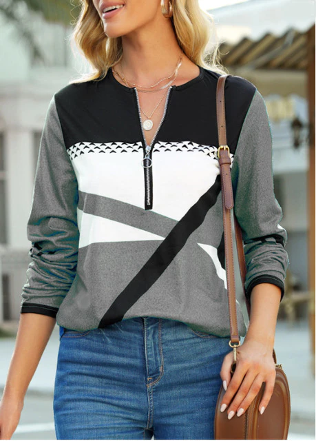 Levoire | Pull Léger Élégant Pour Femmes Avec Impression Luxueuse Gris