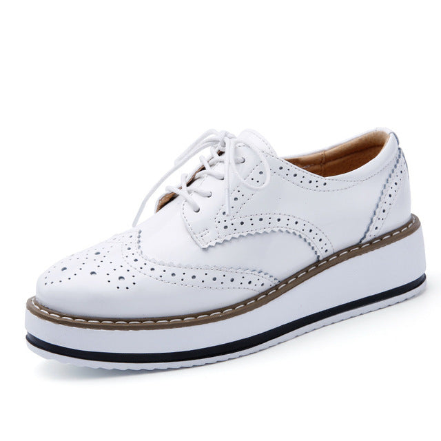 Levoire | Chaussure Orthopédique Durable À Lacets Avec Semelle Épaisse Blanc