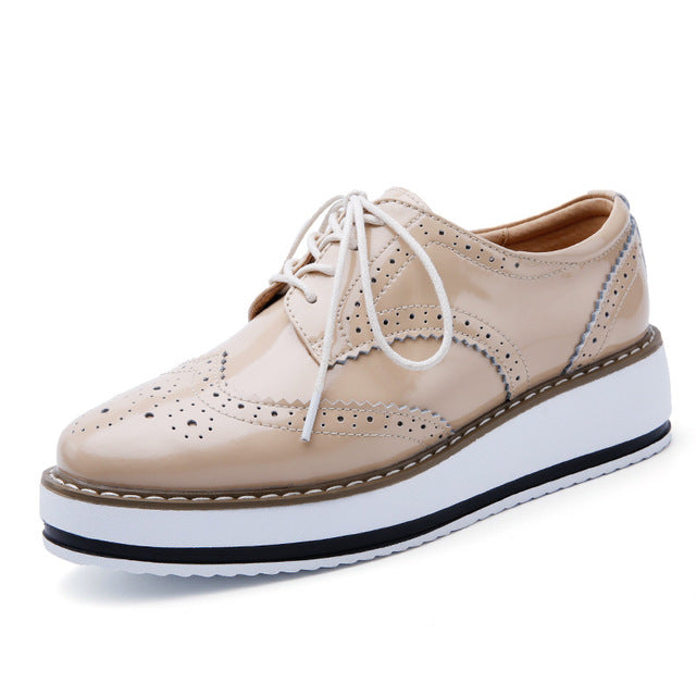 Levoire | Chaussure Orthopédique Durable À Lacets Avec Semelle Épaisse Abricot