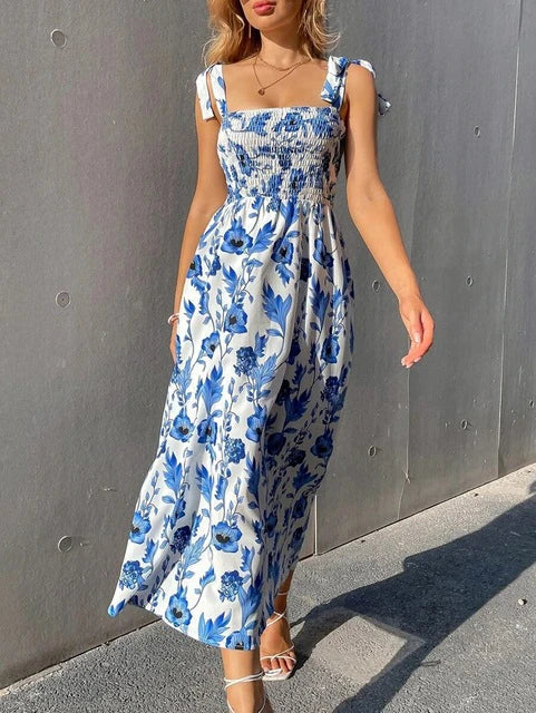 Levoire | Robe Élégante Sans Manches Bleu