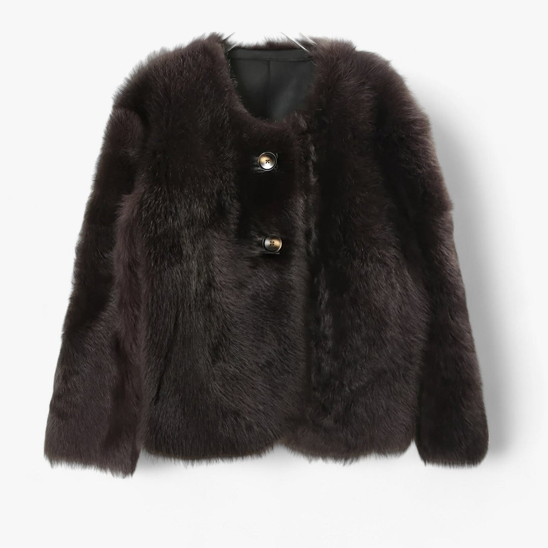 Levoire | Manteau En Fourrure Court Col Rond Gilet En Fourrure Manteau En Fourrure Pour Femmes Noir