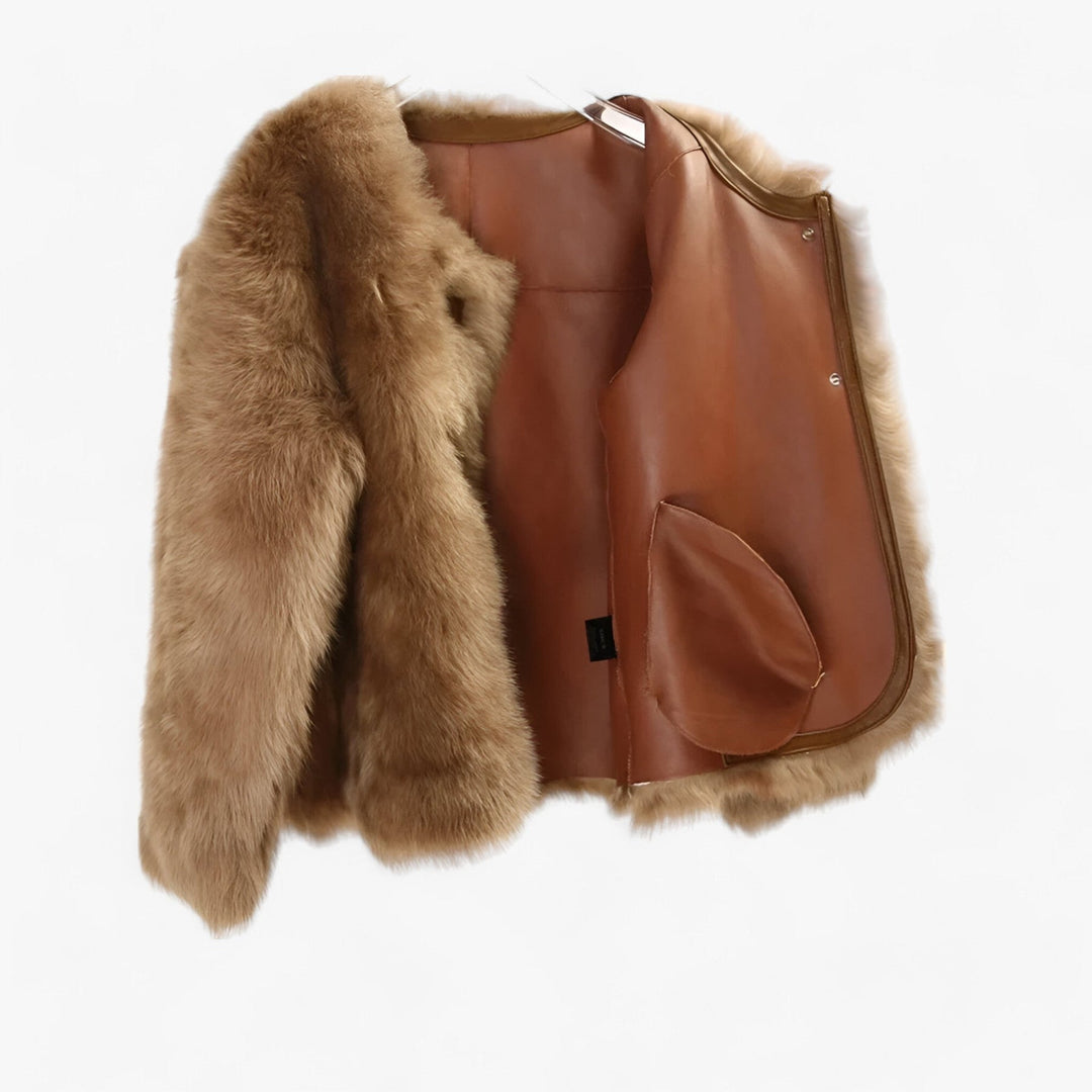 Levoire | Manteau En Fourrure Court Col Rond Gilet En Fourrure Manteau En Fourrure Pour Femmes