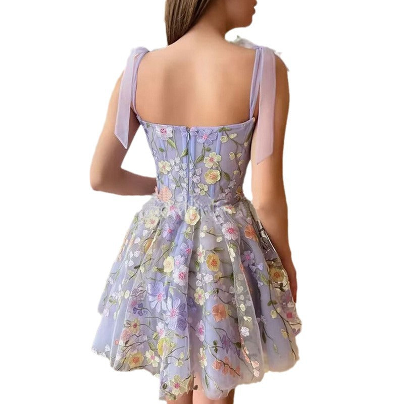 Levoire | Sans Manches Bretelles Spaghetti Robe À Fleurs Robe D'Été