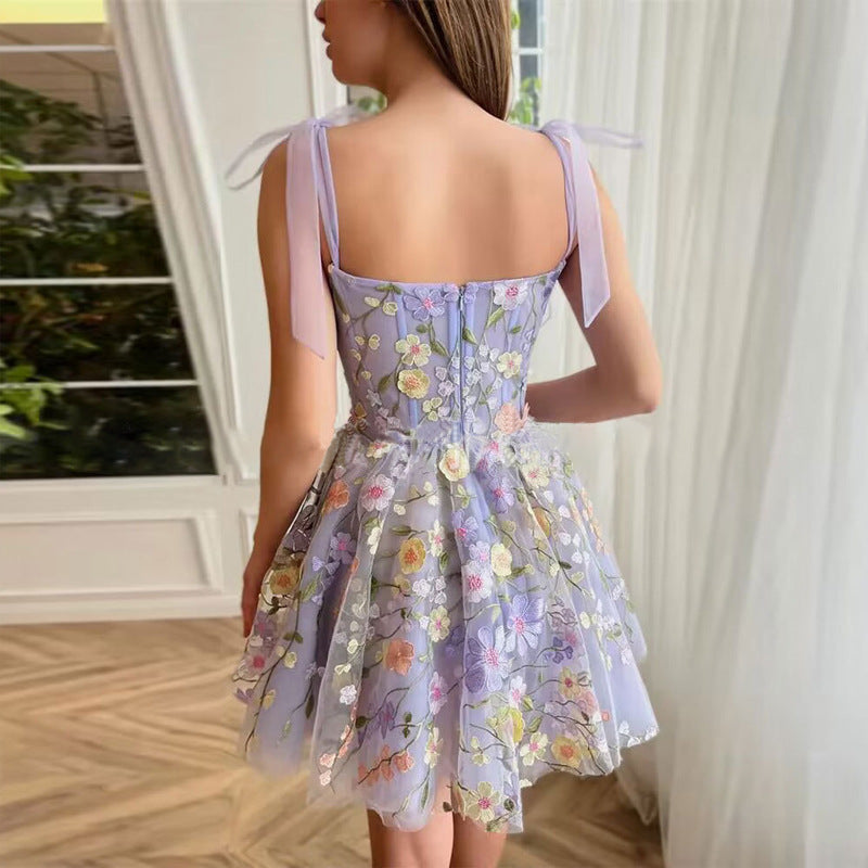Levoire | Sans Manches Bretelles Spaghetti Robe À Fleurs Robe D'Été