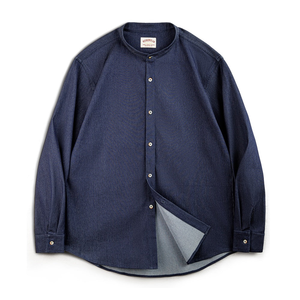 Levoire | Chemise À Col Rond Élégante Avec Coupe Intemporelle Bleu