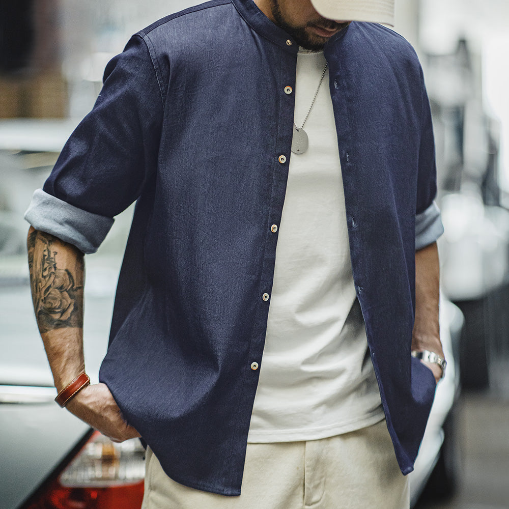Levoire | Chemise À Col Rond Élégante Avec Coupe Intemporelle