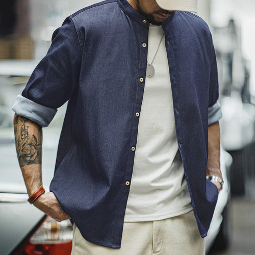 Levoire | Chemise À Col Rond Élégante Avec Coupe Intemporelle