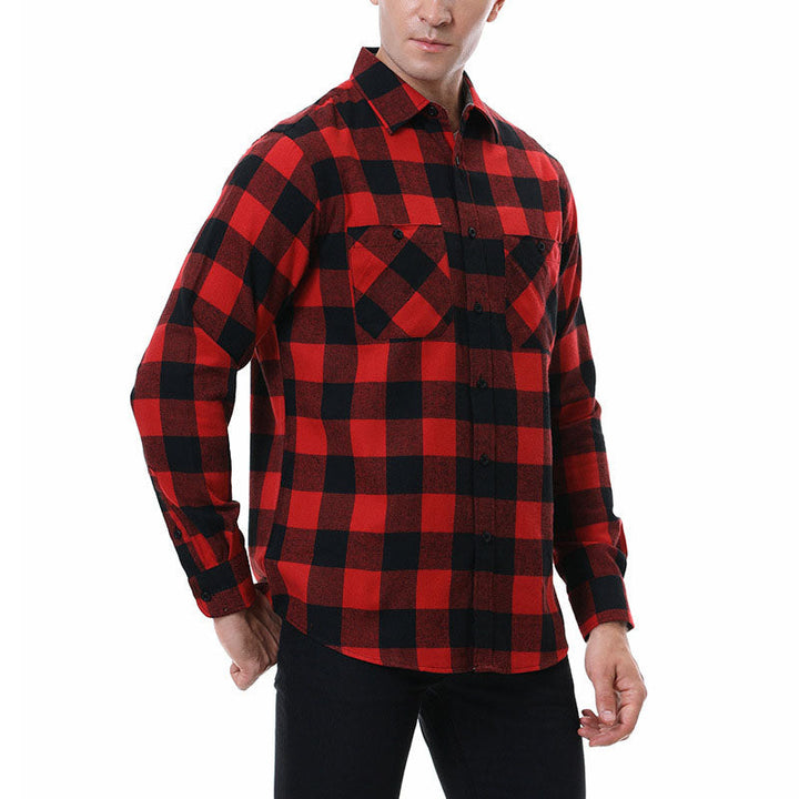 Levoire | Chemise En Flanelle À Carreaux Pour Hommes À La Mode Pour Toutes Les Occasions Rot