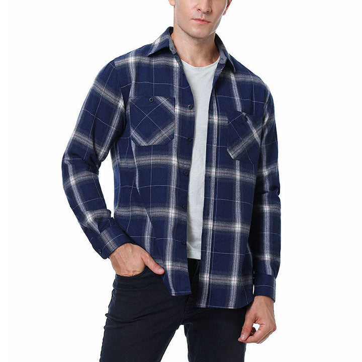 Levoire | Chemise En Flanelle À Carreaux Pour Hommes À La Mode Pour Toutes Les Occasions Bleu marine