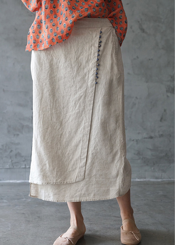 Levoire | Jupe En Coton Beez Avec Taille Élastique, Design Asymétrique Et Poches Printemps