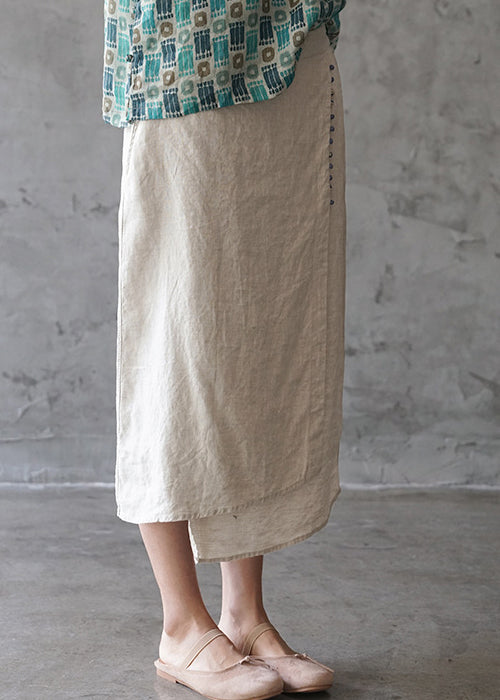 Levoire | Jupe En Coton Beez Avec Taille Élastique, Design Asymétrique Et Poches Printemps