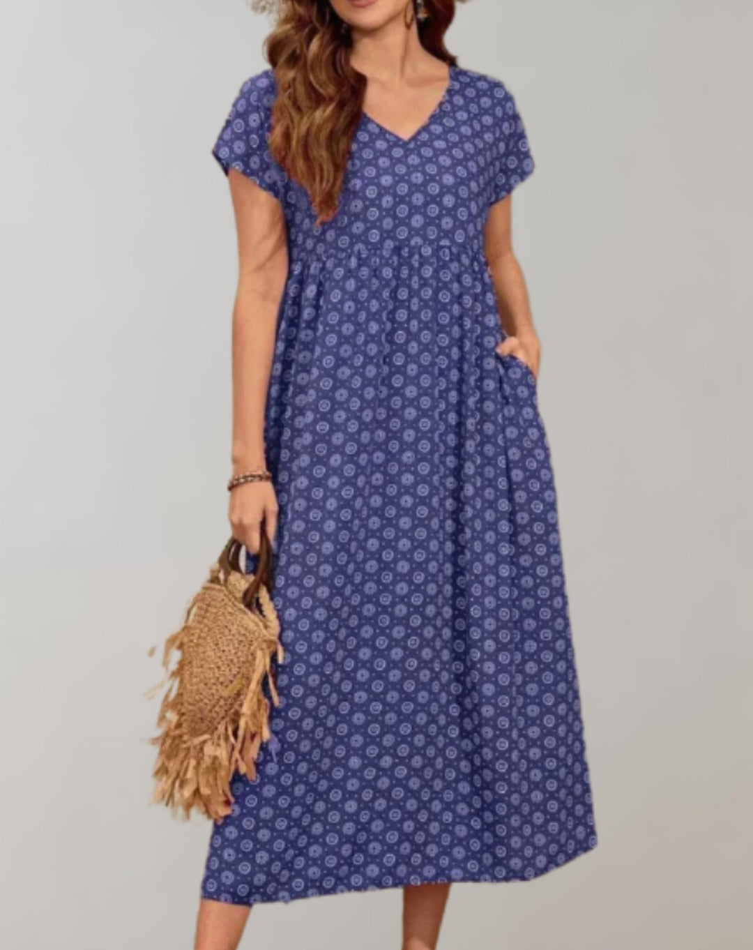 Levoire | Robe D'Été Longue Robe De Plage Lumineuse Bleu