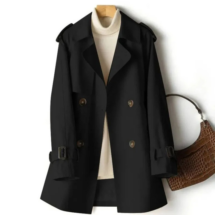 Levoire | Trench-Coat Élégant Avec Boutons Pour Femmes Noir