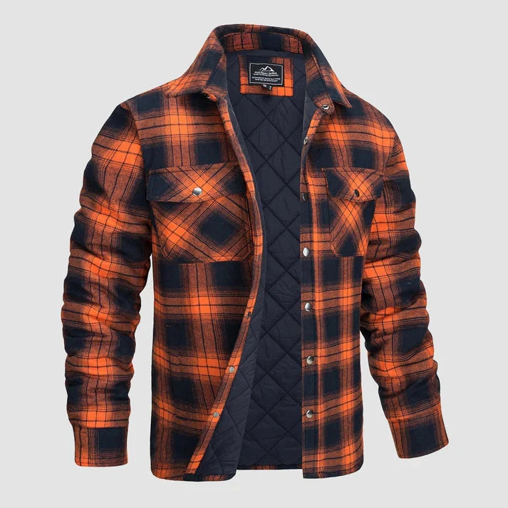 Levoire | Chemise, Manches Longues, Fermeture Bouton, Chemise À Carreaux, Vêtements Pour Hommes Orange