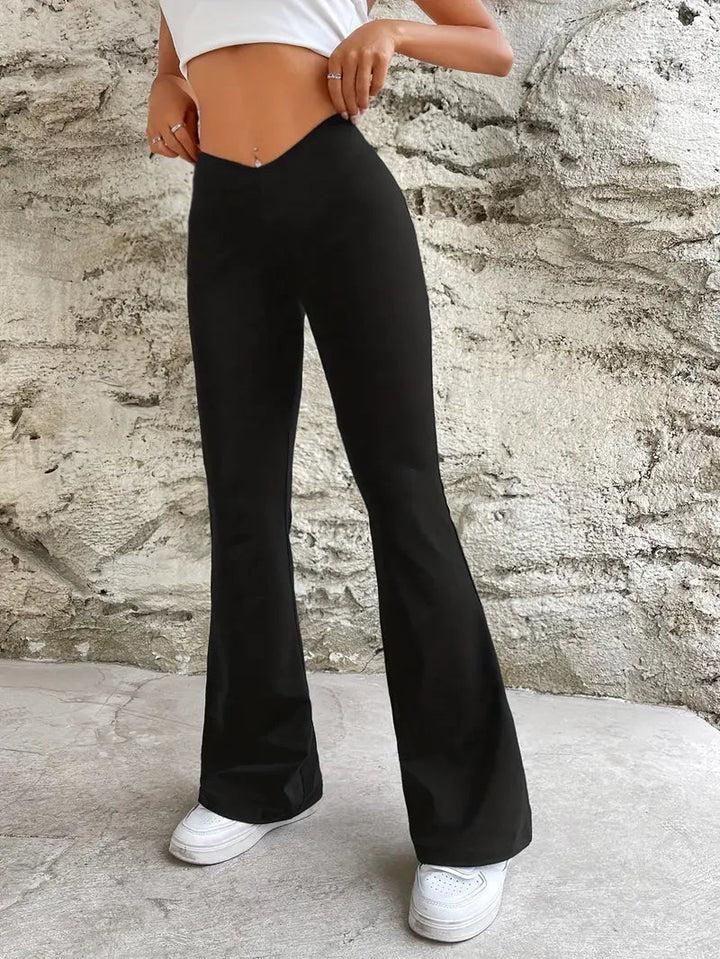 Levoire | Pantalon, Taille Haute, Jambes Amples, Pantalon À Fond Évasé, Pantalon Femme