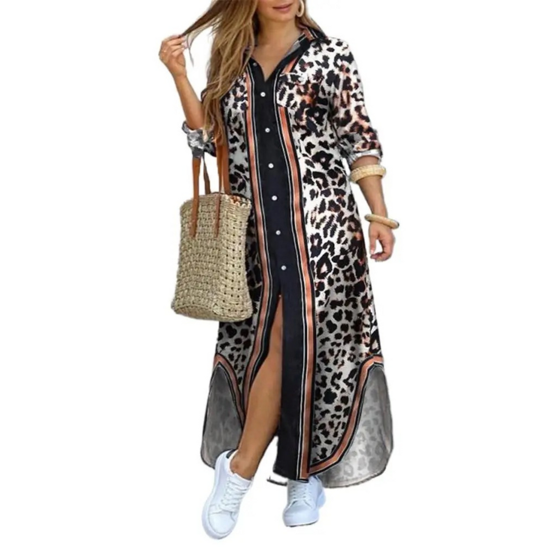 Levoire | Blouse Robe Avec Bouton-Pression Noir-brun