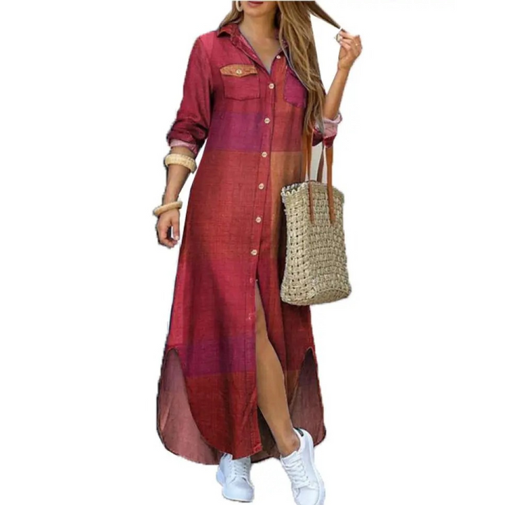 Levoire | Blouse Robe Avec Bouton-Pression Rot