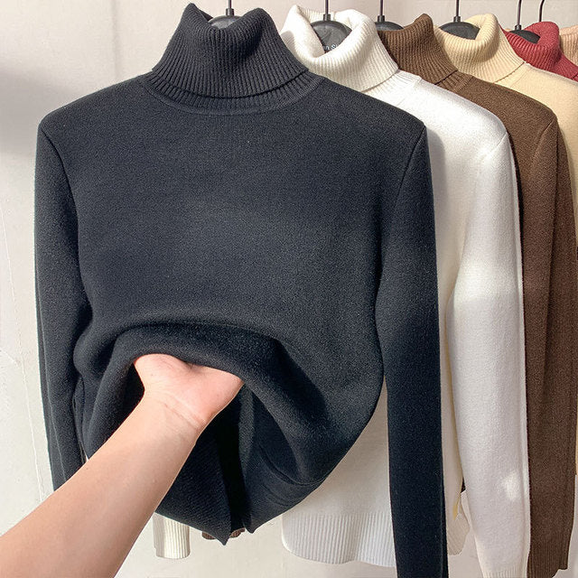 Levoire | Tricot Haut Col Roulé Pull Pour Femmes Mode Tricot Noir