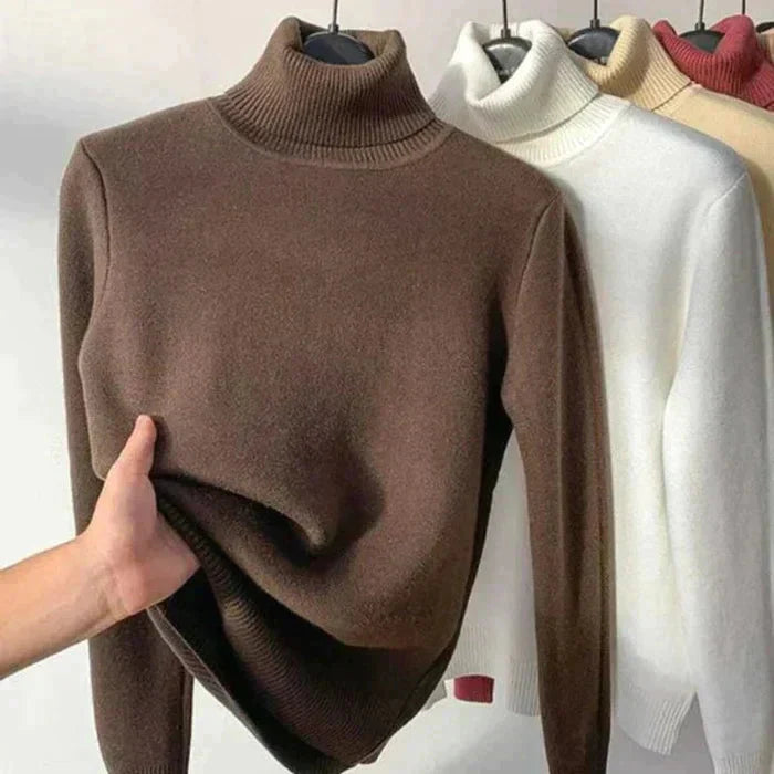Levoire | Tricot Haut Col Roulé Pull Pour Femmes Mode Tricot Braun