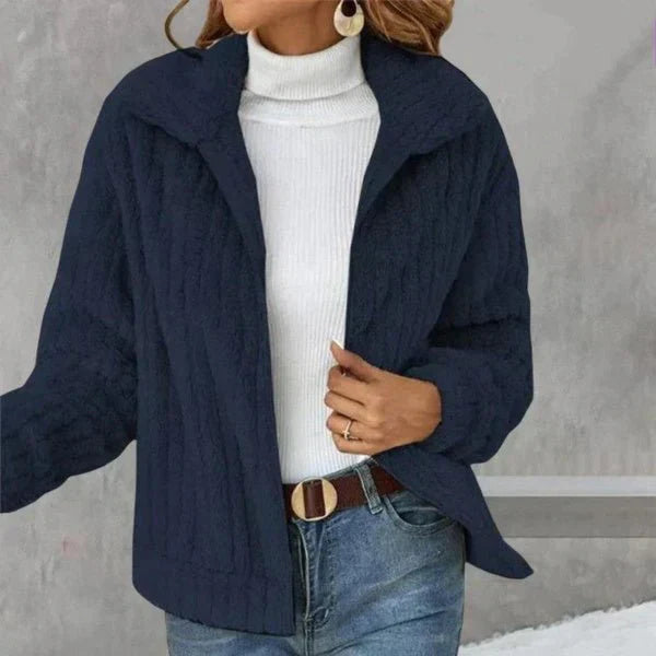 Levoire | Veste En Fausse Fourrure Chaude Pour Femmes Bleu Foncé