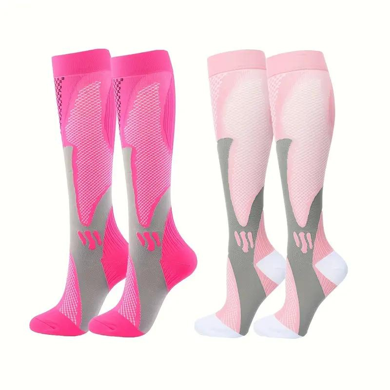 Levoire | Bas De Compression Unisexe Chaussettes De Compression Professionnelles Rose clair Rose