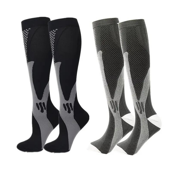 Levoire | Bas De Compression Unisexe Chaussettes De Compression Professionnelles Noir Gris