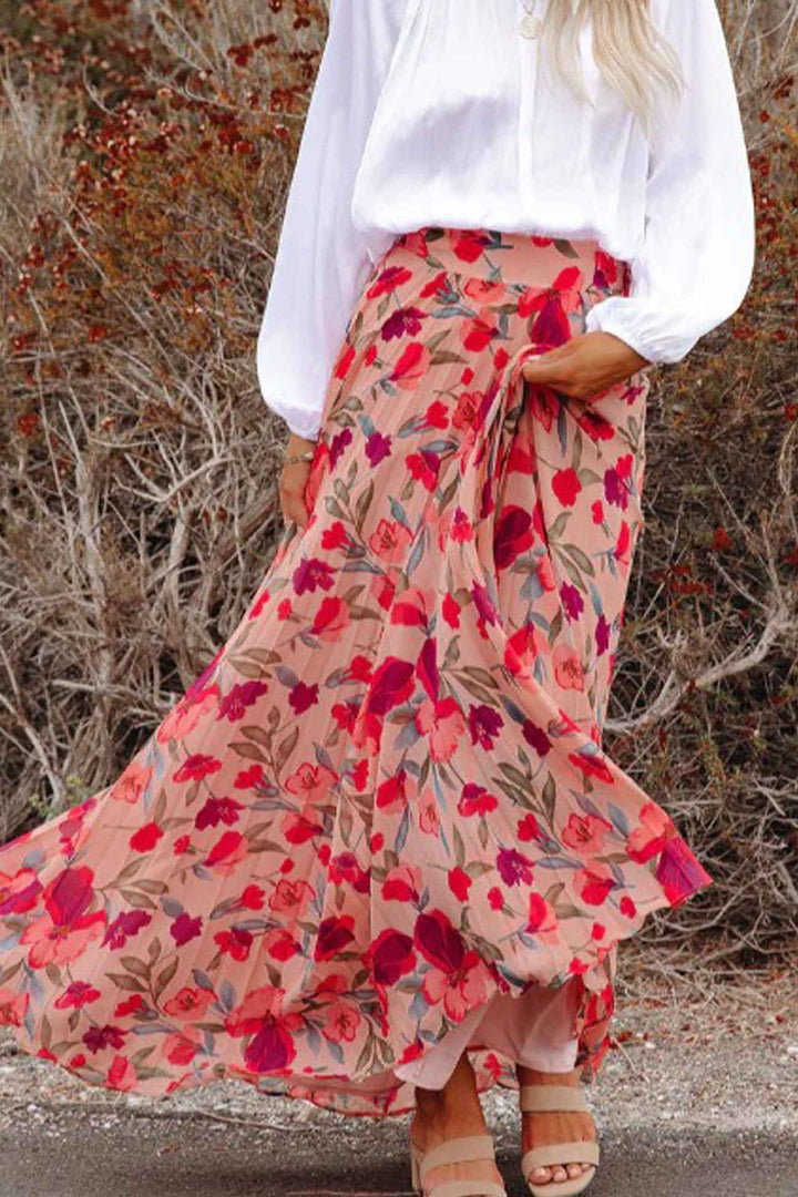 Levoire | Jupe Avec Taille Élastique Et Motif Floral Rosa XL