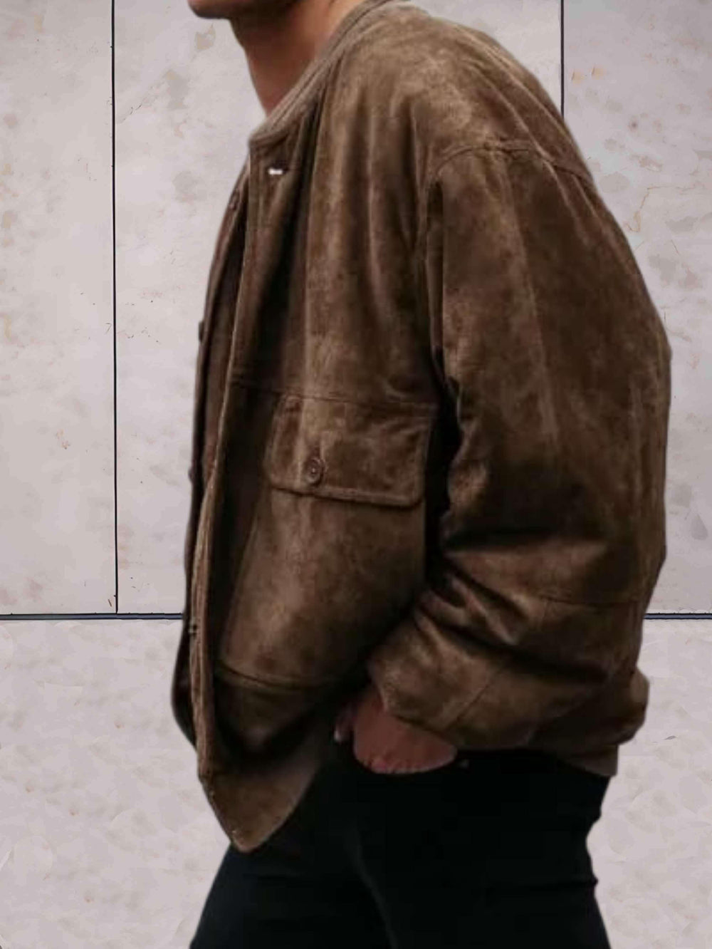 Levoire | Veste En Polaire Simple Avec Col Rond Et Fermeture À Boutons En Marron