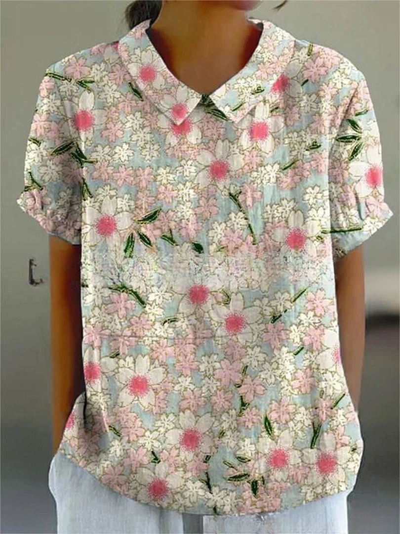 Levoire | Blouse Féminine Élégante Avec Motif Floral Rose foncé