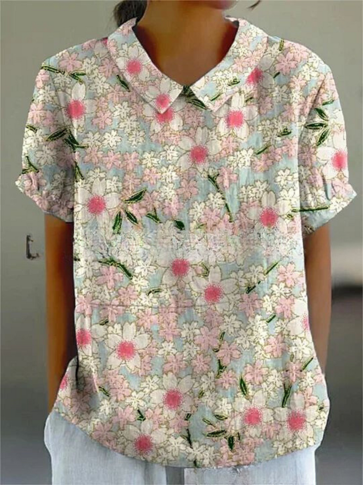 Levoire | Blouse Féminine Élégante Avec Motif Floral Rose foncé