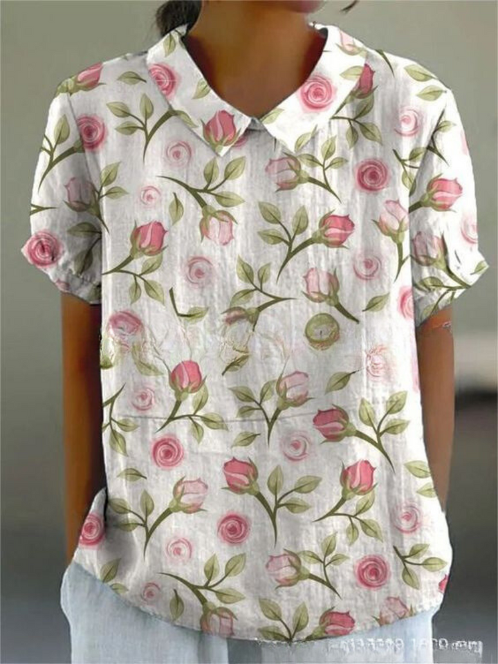 Levoire | Blouse Féminine Élégante Avec Motif Floral Rosa avec motif floral