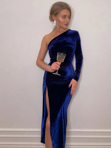 Levoire | Robe De Soirée Maxi À Une Manche Fendue Élégante