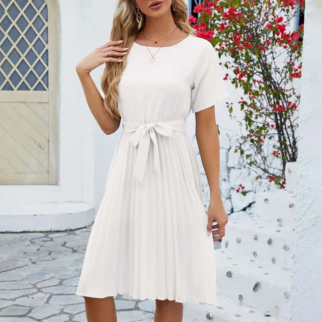 Levoire | Robe Plissée Mint Blanc